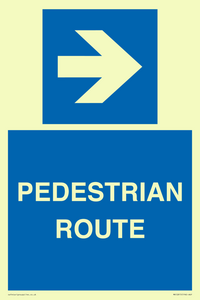 PEDESTRIAN ROUTE - right arrow